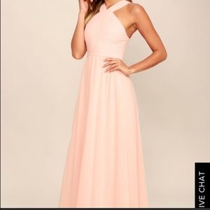 Lulus Peach Air of Romance Maxi Dress